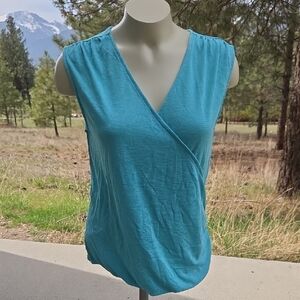 EUC Athleta Sleeveless Blue Wrap Top